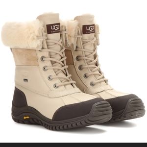 UGG ADIRONDACK WATERPROOF LEATHER WINTER BOOTS, VIBRAM GRIP REAL SHEEPSKIN/WOOL